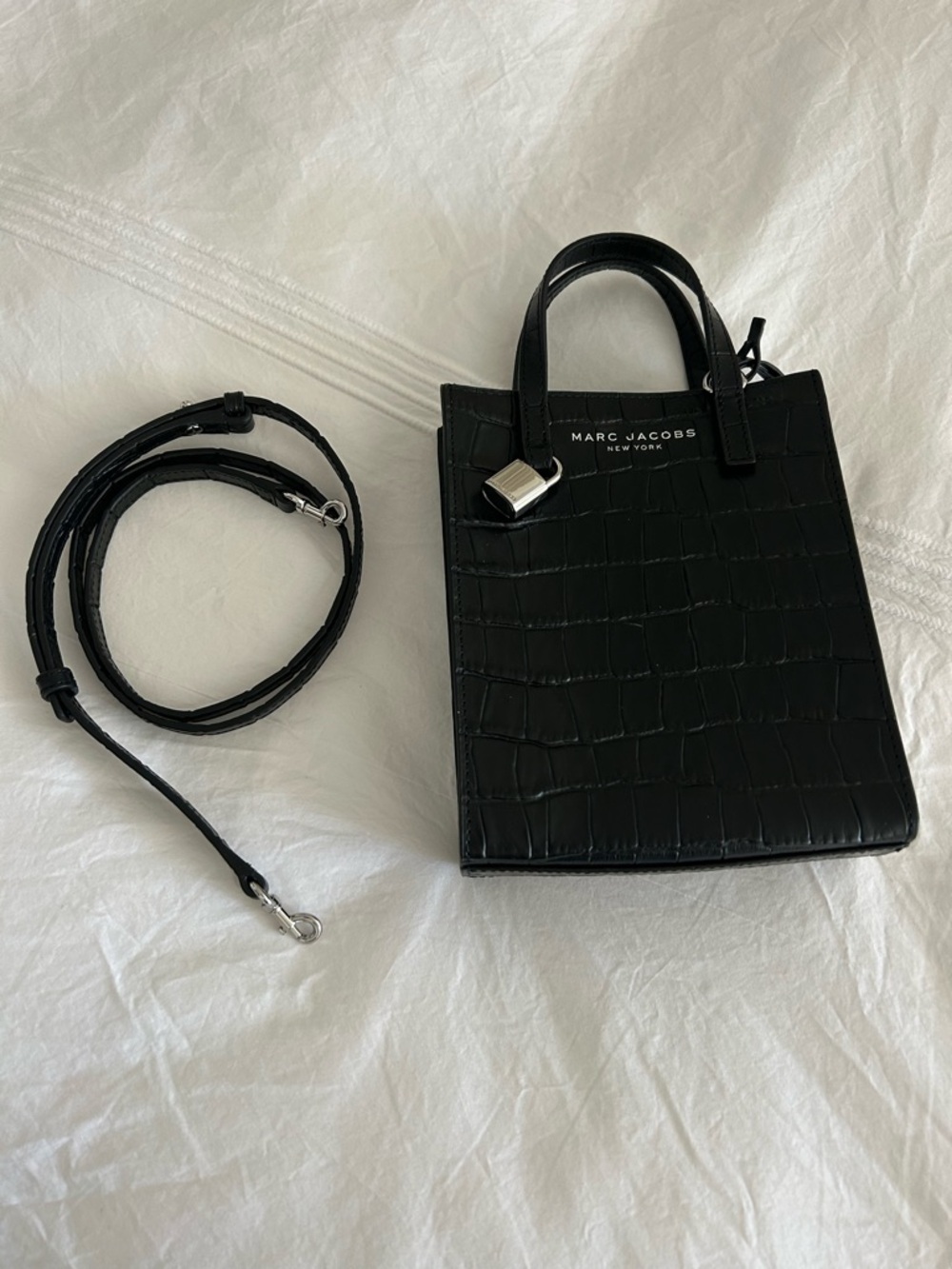 New Marc Jacobs black leather micro bag